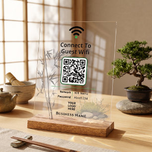 Aangepast Japans Zen-tuin gast-wifi-bord Acryl Bord