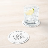 Aangepast Je aangepaste zakelijke Logo toevoegen Ronde Kartonnen Onderzetter (Insitu)