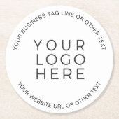 Aangepast Je aangepaste zakelijke Logo toevoegen Ronde Kartonnen Onderzetter (Voorkant)