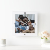 Aangepast Je foto toevoegen Vierkante Klok (Huis)