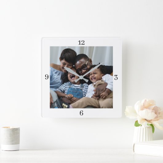 Aangepast Je foto toevoegen Vierkante Klok (Huis)