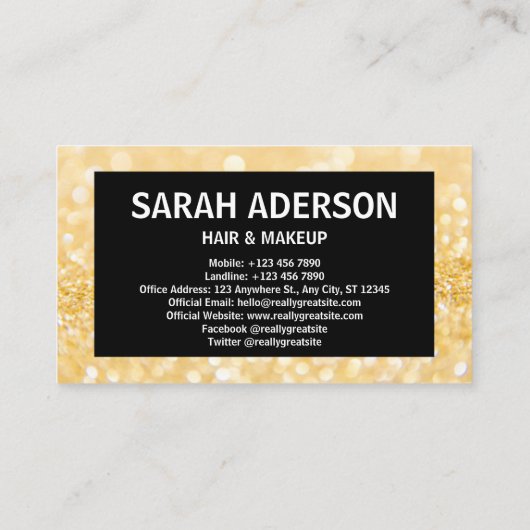 Aangepast je Logo glitter Modern Visitekaartje (Achterkant)