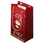 Aangepast Je naam, Sneeuwman Prettig kerstfeest Klein Cadeauzakje (Voorkant Gekanteld)