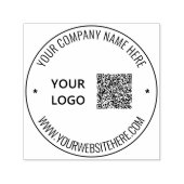 Aangepast je QR Code Scan Info Logo en Tekststempe Zelfinktende Stempel (Design)