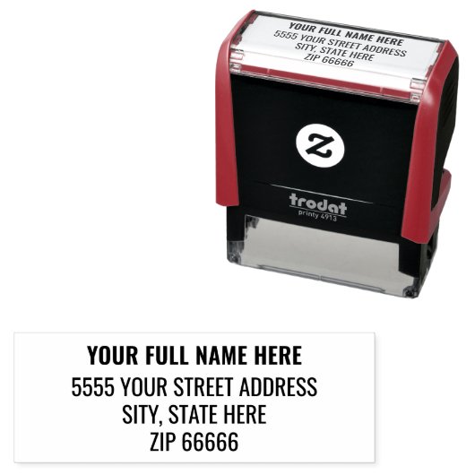 Aangepast je volledige naam retouradres Stempel (In situ)