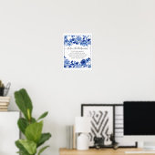 Aangepast Jenga Bruidsdouche Bord 25x30 cm Blauw W Poster (Thuiskantoor)