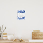 Aangepast Jenga Bruidsdouche Bord 25x30 cm Blauw W Poster (Keuken)
