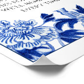 Aangepast Jenga Vrijgezellenfeest 10x12 Blauw wit Poster (Hoek)