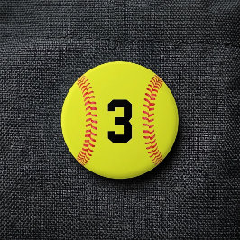 Aangepast Jersey Number of Letters voor Softball P Ronde Button 7,6 Cm