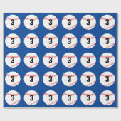 Aangepast Jersey nummer en teamkleur voor Baseball Cadeaupapier (Vlak)