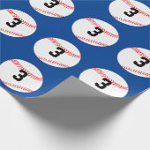 Aangepast Jersey nummer en teamkleur voor Baseball Cadeaupapier (Hoek)