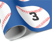 Aangepast Jersey nummer en teamkleur voor Baseball Cadeaupapier (Rol Hoek)