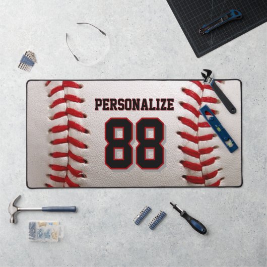 Aangepast Jersey Nummer & Naam Baseball Speler Ont Bureaumat (Werkstation)