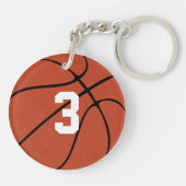 Aangepast Jersey nummer of Initiaal Basketball Pla Sleutelhanger (Achterkant)