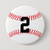 Aangepast Jersey nummer van Baseball Player / teks Ronde Button 7,6 Cm (Voorkant)