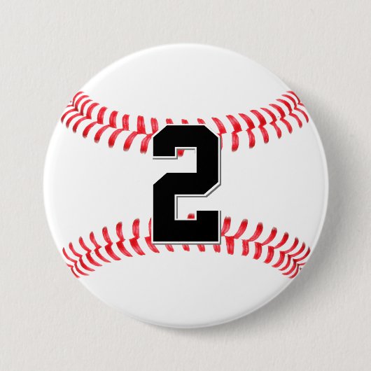 Aangepast Jersey nummer van Baseball Player / teks Ronde Button 7,6 Cm (Voorkant)