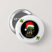 Aangepast JESUS is niet alleen voor kerstmis maar  Ronde Button 5,7 Cm (Voorkant /achterkant)