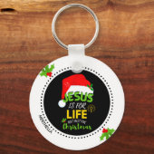 Aangepast JESUS is niet alleen voor kerstmis maar  Sleutelhanger (Voorkant)
