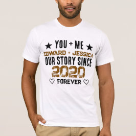 Aangepast Jij + Ik Onze Geschiedenis Relatie Bewer T-shirt