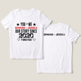 Aangepast Jij + Ik Onze Geschiedenis Relatie Bewer Tri-Blend Shirt