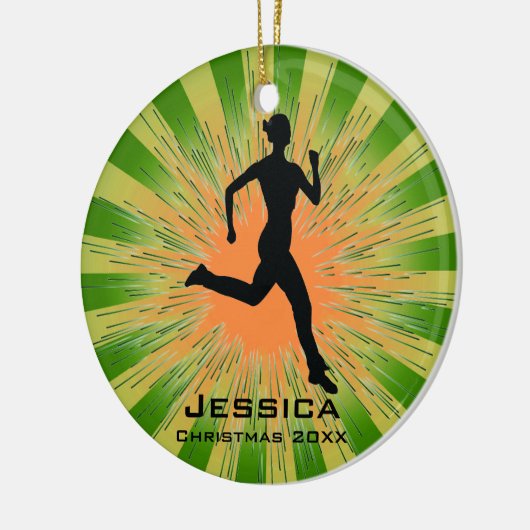 Aangepast Jogger Runner-Ornament Keramisch Ornament (Links)