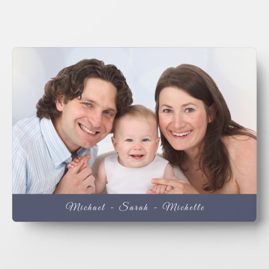 Aangepast Jouw naam foto blauw Fotoplaat (voorkant)