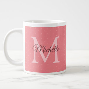 Aangepast Jouw naam Initiaal Monogram Charisma Red Grote Koffiekop