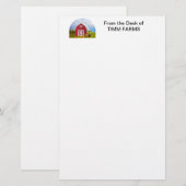 Aangepast Jouw naam Red Barn Blue Sky Briefpapier (Voorkant / Achterkant)