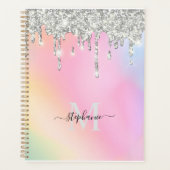 Aangepast Jouw naam Script Silver Glitter Drivers Planner (Voorkant)