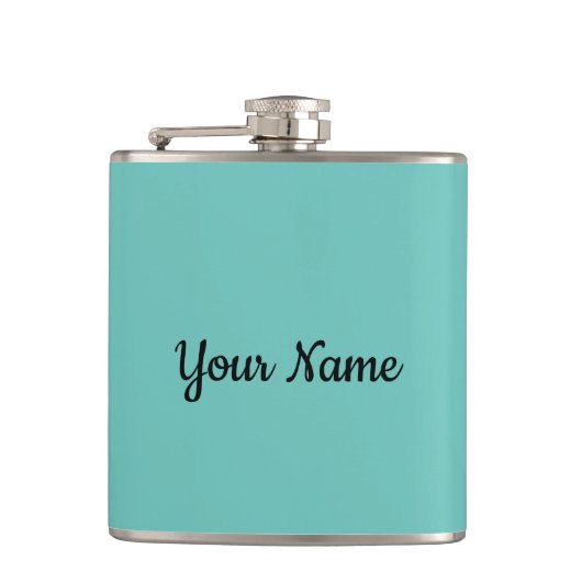 Aangepast Jouw naam Slogan Fotokunstwerk Groen bla Heupfles (Voorkant)