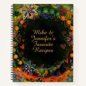 Aangepast Jouw naam toevoegen Floral Favoriete Rec Notitieboek (Voorkant)