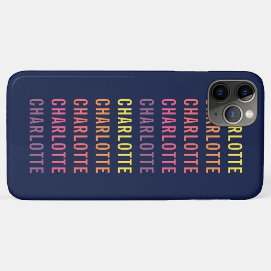 Aangepast Jouw naam toevoegen Vun kleurenverloop Case-Mate iPhone Case (Achterkant (horizontaal))