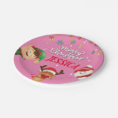 Aangepast Jouw naam, vrolijk kerstfeest Papieren Bordje (Gekanteld)