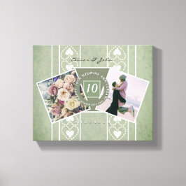 Aangepast Jubileum 2 Foto's+Sjablonen Canvas Afdruk