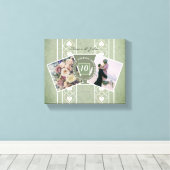 Aangepast Jubileum 2 Foto's+Sjablonen Canvas Afdruk (Insitu (Houten vloer))