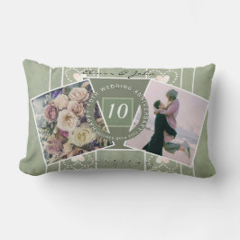 Aangepast Jubileum 2 Foto's+Sjablonen Canvas Pri Kussen