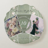 Aangepast Jubileum 2 Foto's+Sjablonen Rond Kussen (Achterkant)