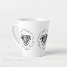 Aangepast Jubileum 3 Zilverkleurd kleurhart Latte Mok