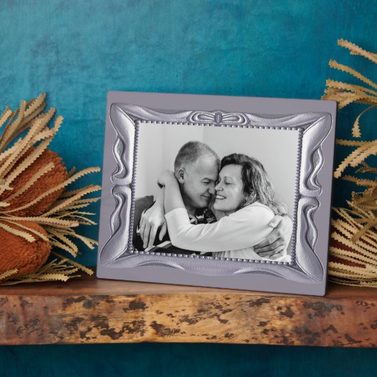 Aangepast Jubileum Fancy Silver Lijst Plaque Fotoplaat (Zijkant)