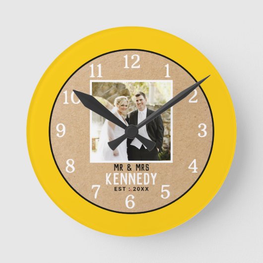 Aangepast Jubileum geel Lijst voor eerste bruiloft Ronde Klok (Voorkant)