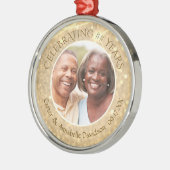 Aangepast Jubileum | Gold Sparkle Photo Metalen Ornament (Links)