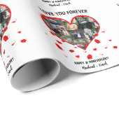 Aangepast Jubileum Hart Foto Collage Cadeaupapier (Rol Hoek)