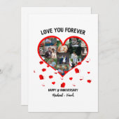 Aangepast Jubileum Hart Foto Collage Feestdagenkaart (Voorkant / Achterkant)