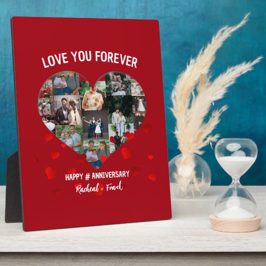 Aangepast Jubileum Hart Foto Collage Fotoplaat (Zijkant)