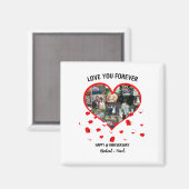 Aangepast Jubileum Hart Foto Collage Magneet (Voorkant / Achterkant)