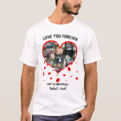 Aangepast Jubileum Hart Foto Collage T-shirt (Voorkant)