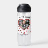 Aangepast Jubileum Hart Foto Collage Waterfles (Achterkant)