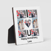 Aangepast Jubileum Ik hou van je 7 Fotocollage Fotoplaat (Voorkant)