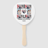 Aangepast Jubileum Ik hou van je 7 Fotocollage Handwaaier (Achterkant)