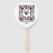Aangepast Jubileum Ik hou van je 7 Fotocollage Handwaaier (Voorkant)